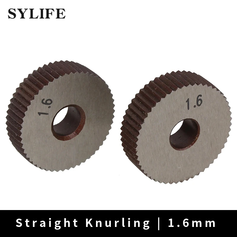 

2pcs Knurling Tool Single Straight Wheel Linear Knurl 1.6mm Pitch 8 x 28mm
