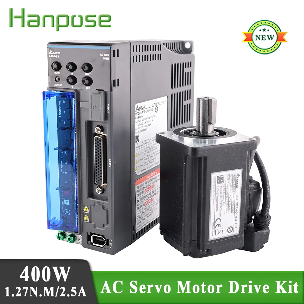 Delta 400w servo motor 220VAC ASD E3 0421 L+ECM E3M CM0604RSE 1.27N.M 0