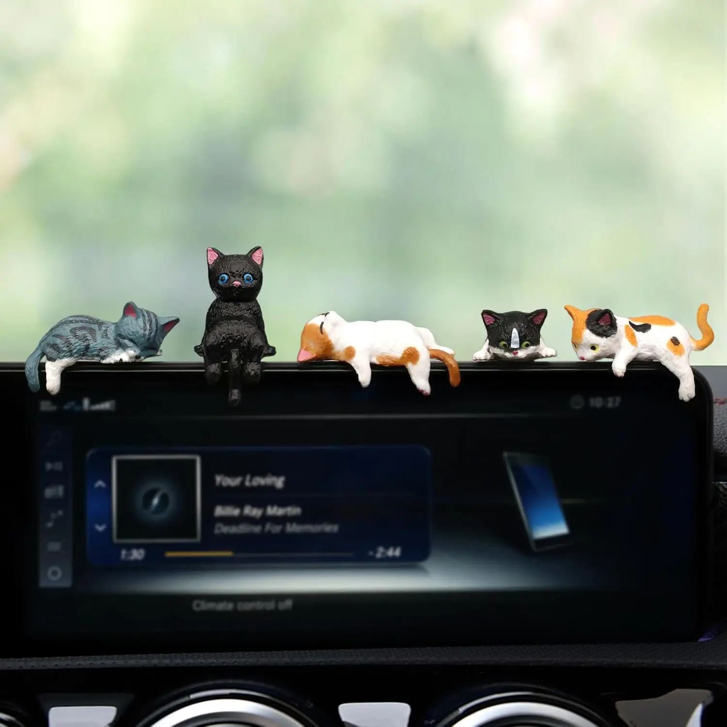 Accessori per Interni Auto a Tema Gatto, Set di 5 Decorazioni Carine per Cruscotto e Specchietto Retrovisore per Donne e Ragazze