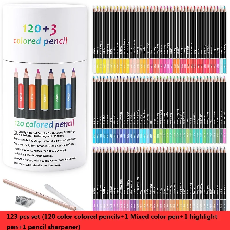 KALOUR Colores Pencil 123/75/50PC Set Lapices Colored Oily Drawing Art