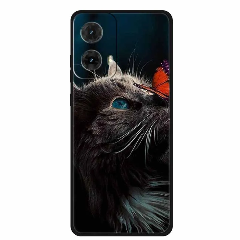 Colorful Painted Cat TPU Soft Silicone Phone Back Cover - Cute Design