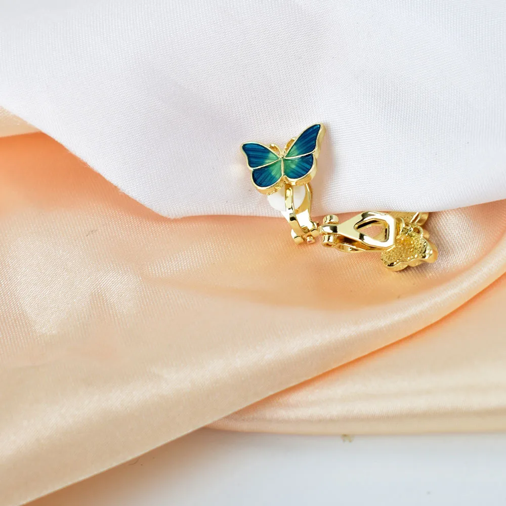 Resin Butterfly Ear Clip Earrings Ear Accessories For Women