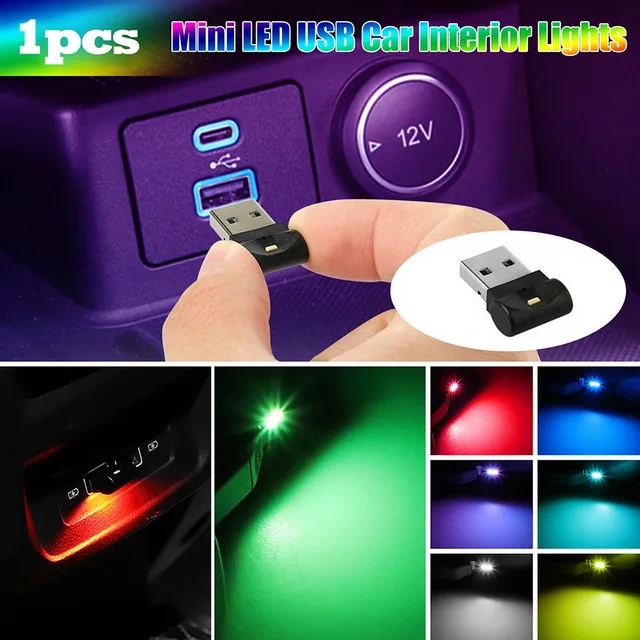 Frienda 4 Pieces Mini USB LED Light, RGB Car LED Interior Lighting DC 5V  Smart USB LED Atmosphere Light, Laptop Keyboard Light Home Office  Decoration