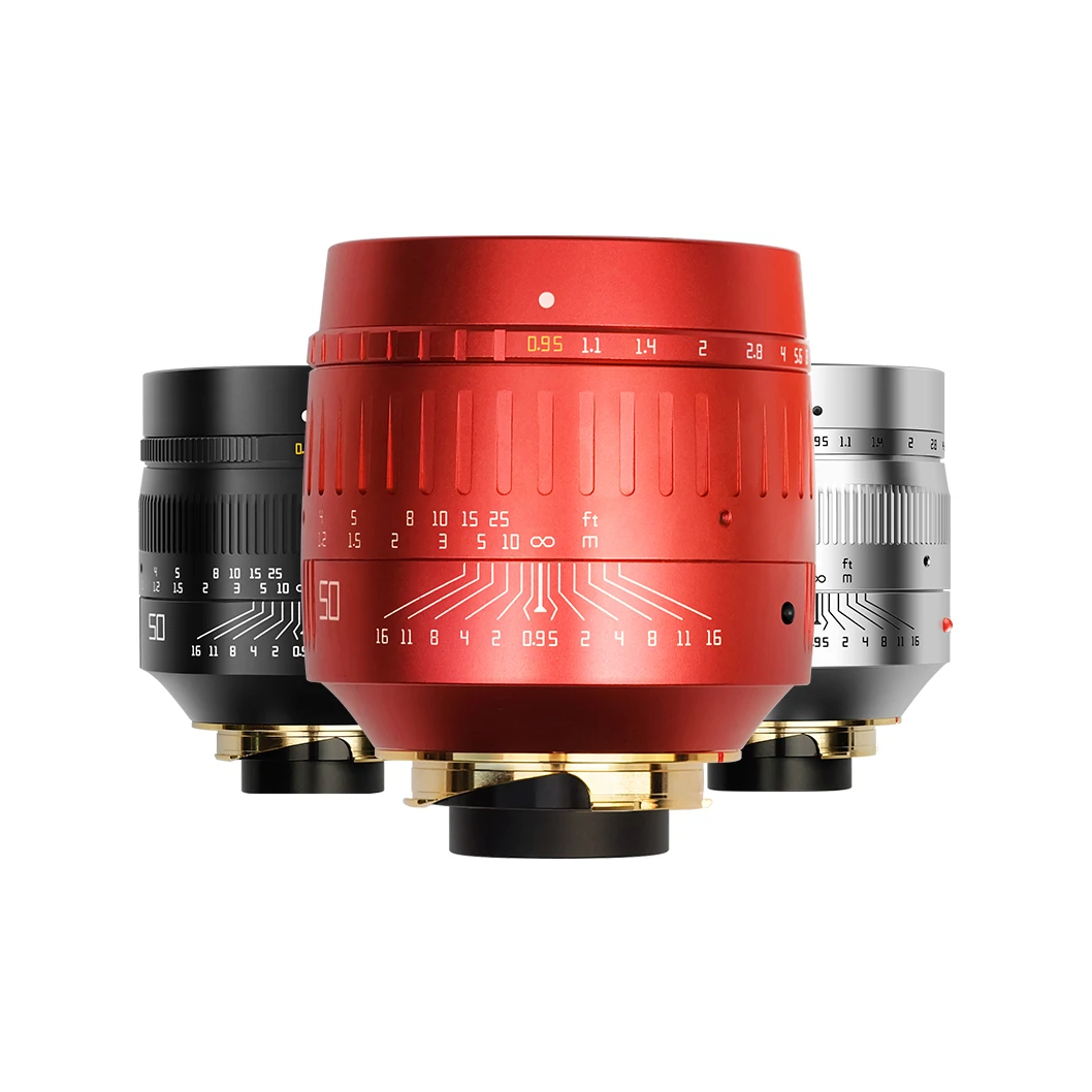 Ttartisan 50Mm F0.95 Red Full Frame Obiettivo Di Messa A Fuoco Manuale Per Fotocamere Leica M-Mount Come Leica M-M M240 M3 M6 M7 M8 M9 M9P M10 M262