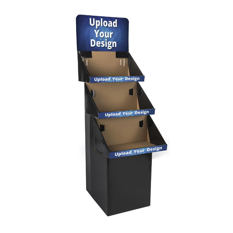 4 Layers Trade Show Stand Foldable Shelves Cardboard Magazine Display