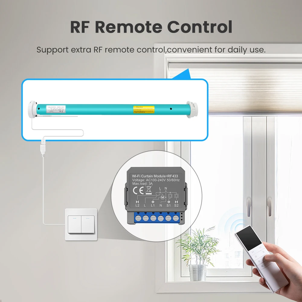 WiFi Smart Curtain Switch Module,Smart Life APP Remote Control,Work for Alexa Go