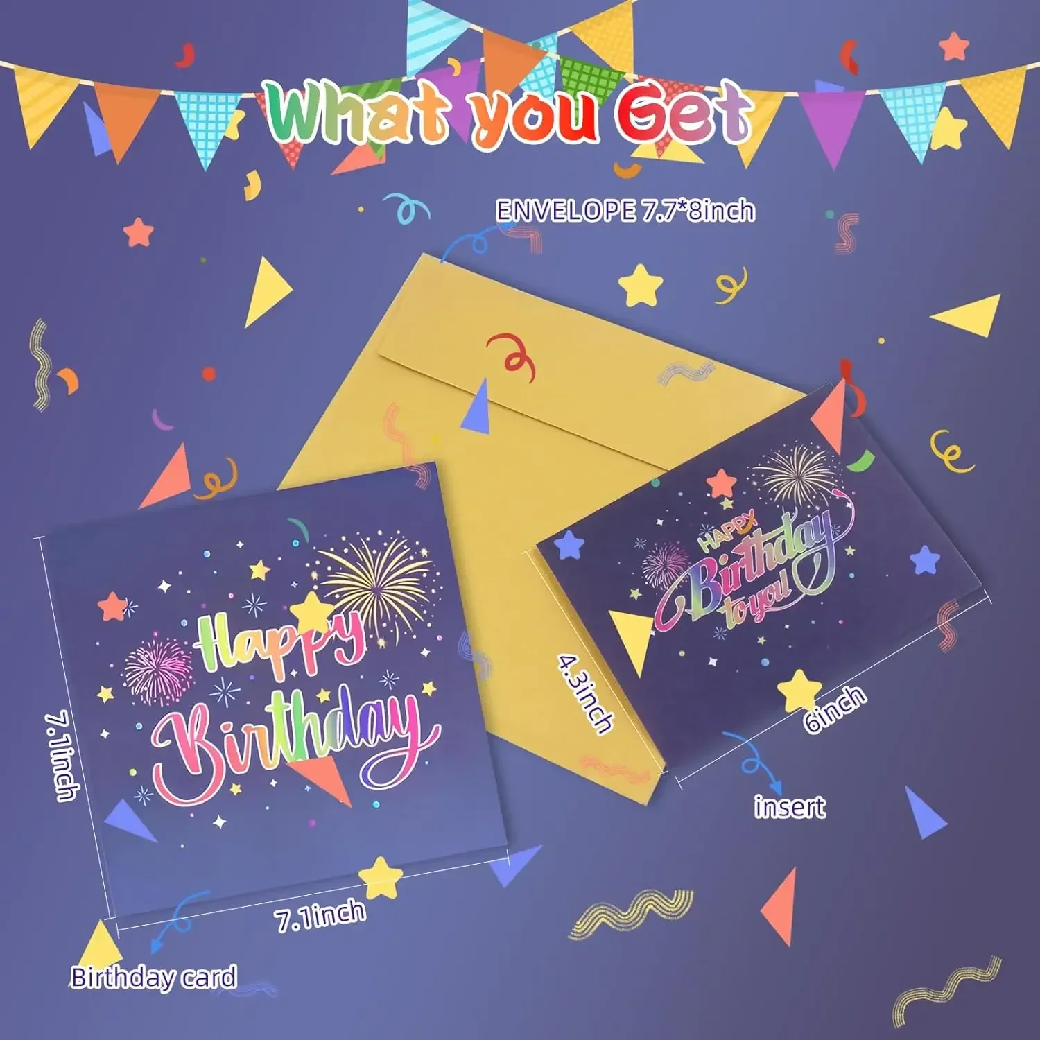 New 3D Pop Up Blowable Birthday Card with Lights Music Happy