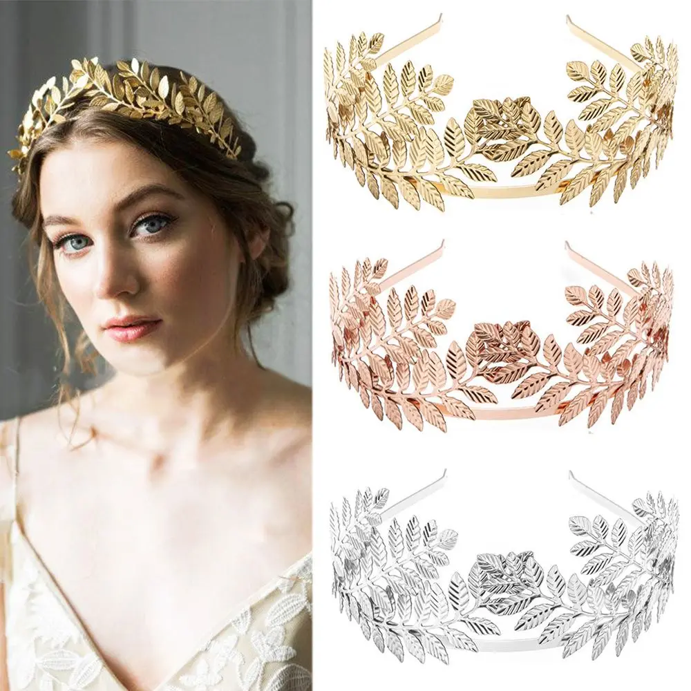 

New Baroque Bride Crown Alloy Leaves Shape Bride Bridesmaid Tiara Wedding Headband Hair Comb Hair Clips Hair Accessories