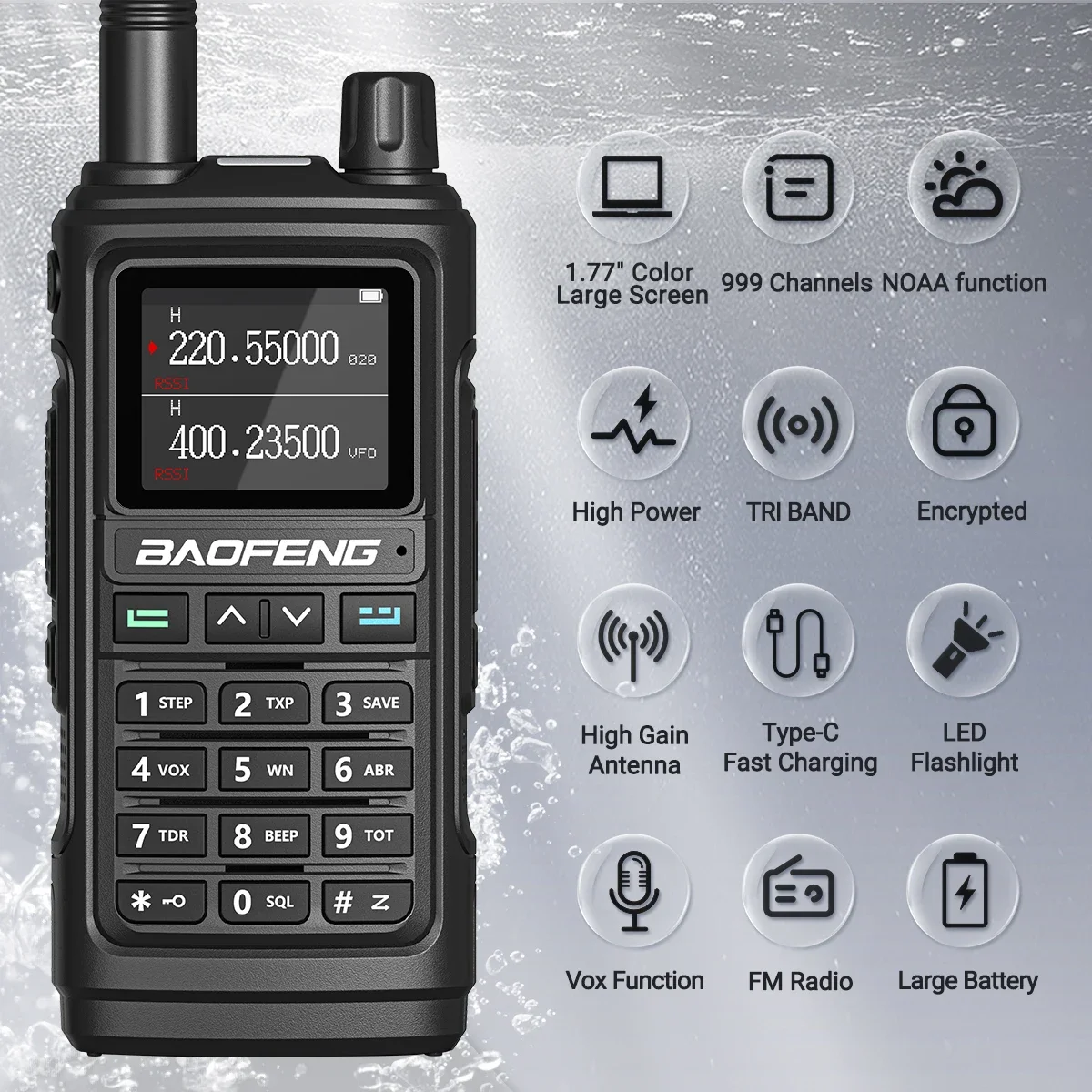 Baofeng UV-17M Walkie Talkie Wireless Copy Frequency Six Band Long Range Air Band FM/AM 999CH UP UV-5R 17 Pro Two Way Radio 3