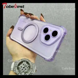 Airbag Shockproof Magnetic Wireless Charging Phone Case with Magsafe Compatibility - Galaxy A50 (PURPLE)