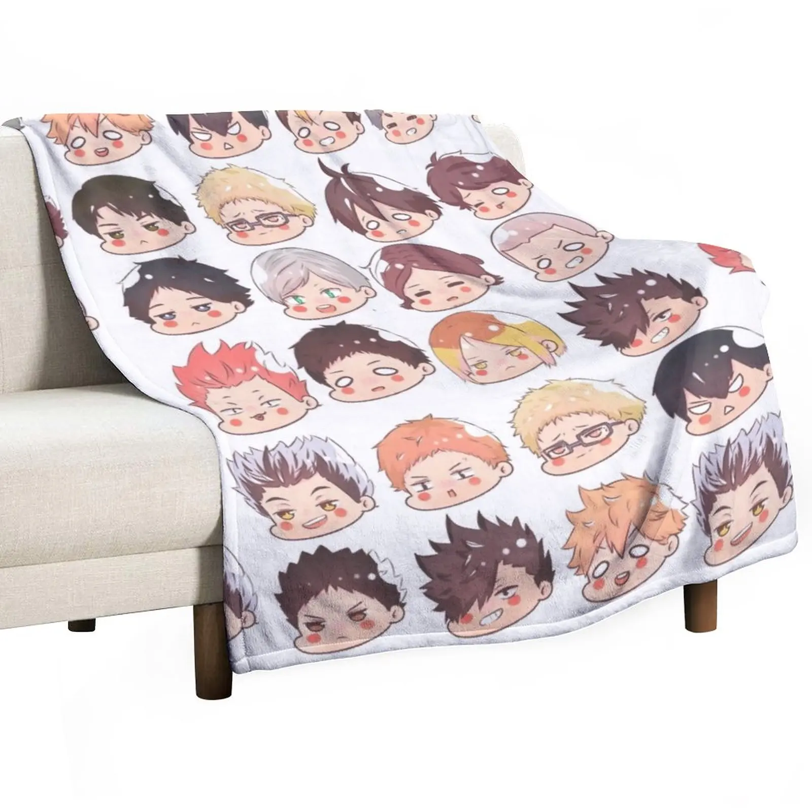 

Haikyuu chibi heads Throw Blanket Blanket Sofa Thermal Blankets For Travel Giant Sofa Blanket