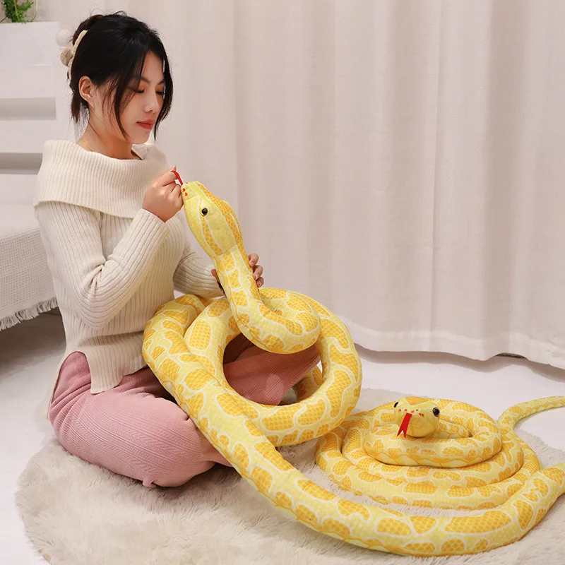Simulation-Golden-Python-Plush-Toy-Yellow-Python-Hovering-Body-Snake ...