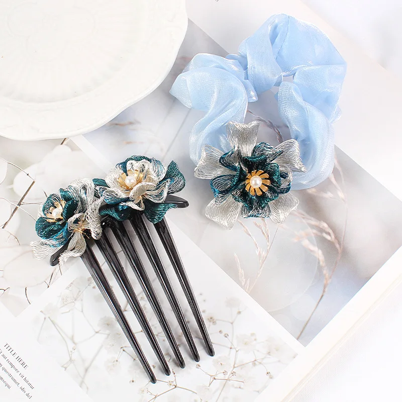 New creative bridal headwear forest style fairy hair hoop earrings set accessories super fairy copper wire hair accessories