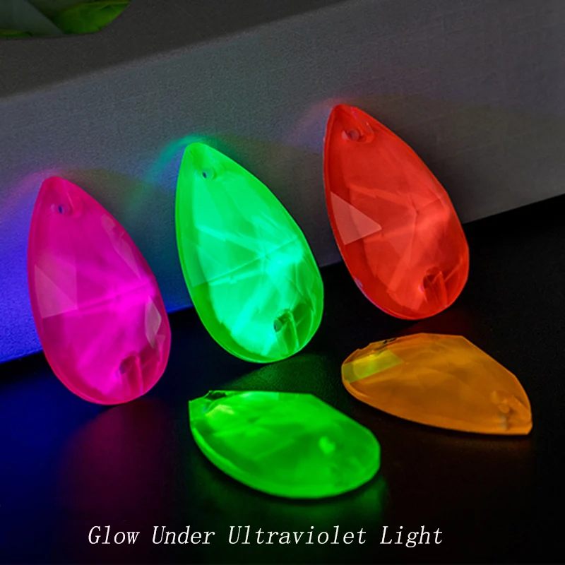 

10pcs/Pack Drop Shape Glass Glow Rhinestone Crystal for Dresses Clothing Sew on Stone Beads For Crafts Strass