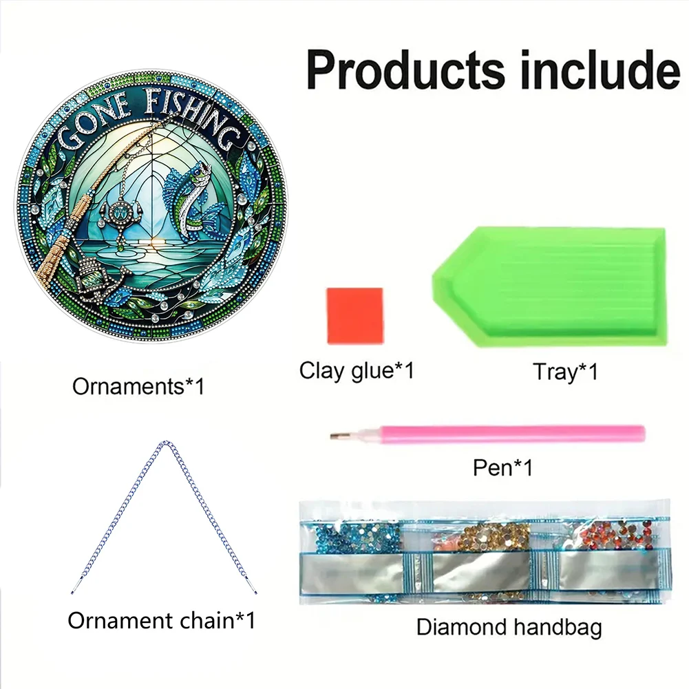 PVC Glass Diamond Painting Suncatcher Ornament for Home Decor