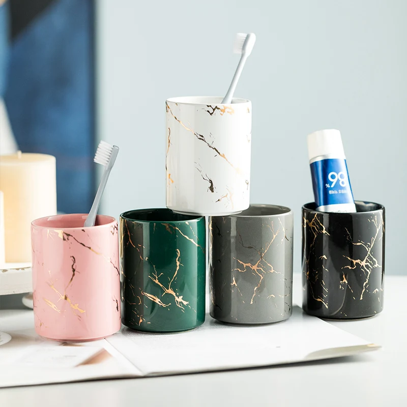 Ceramic Bathroom Toothbrush Cup Brushing Mug Mouthwash Cup Household Hotel Creative Mouthwash Gargle Bathroom Accessories