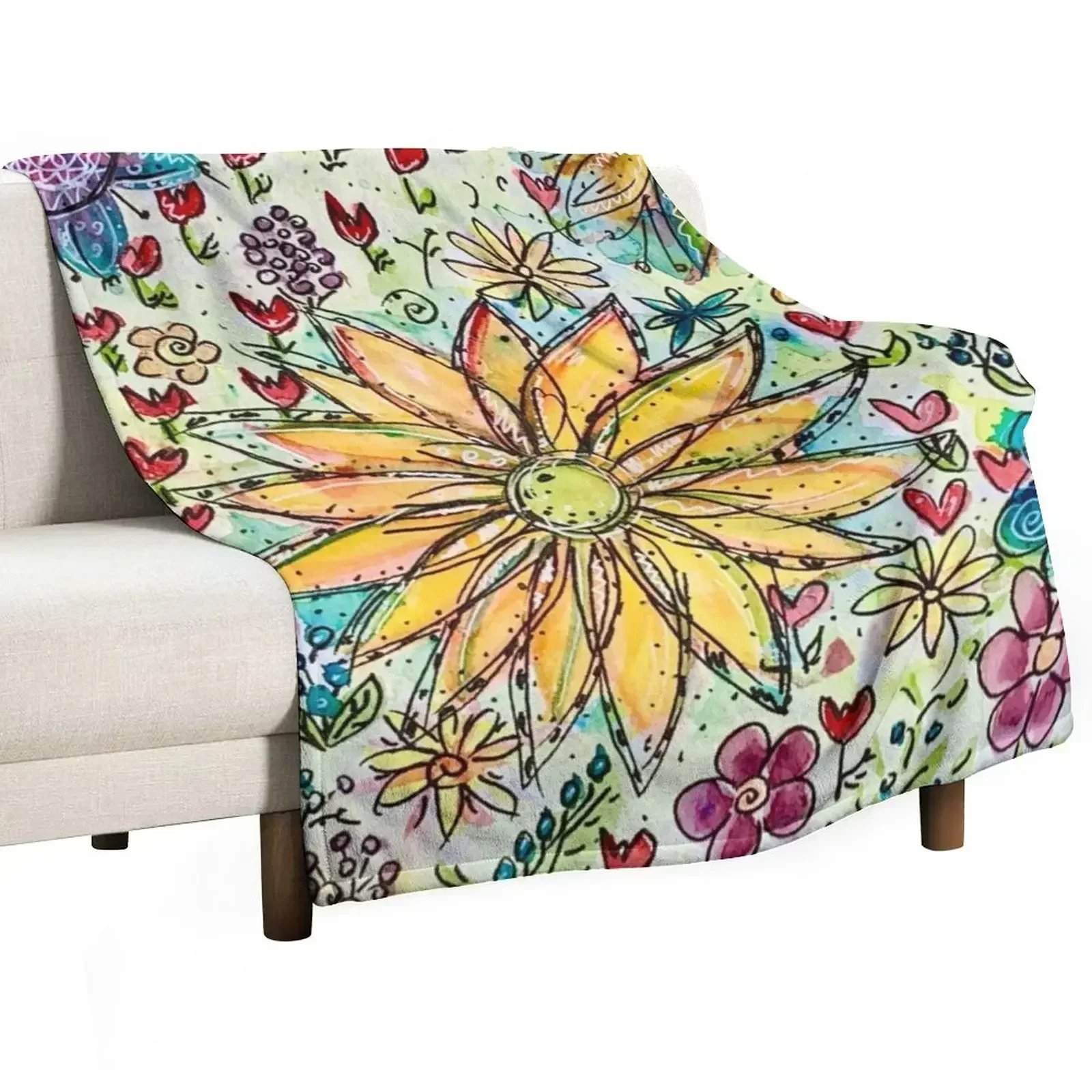 

Wild flowers 2 Throw Blanket Hairy For Baby Flannel Fabric Blankets