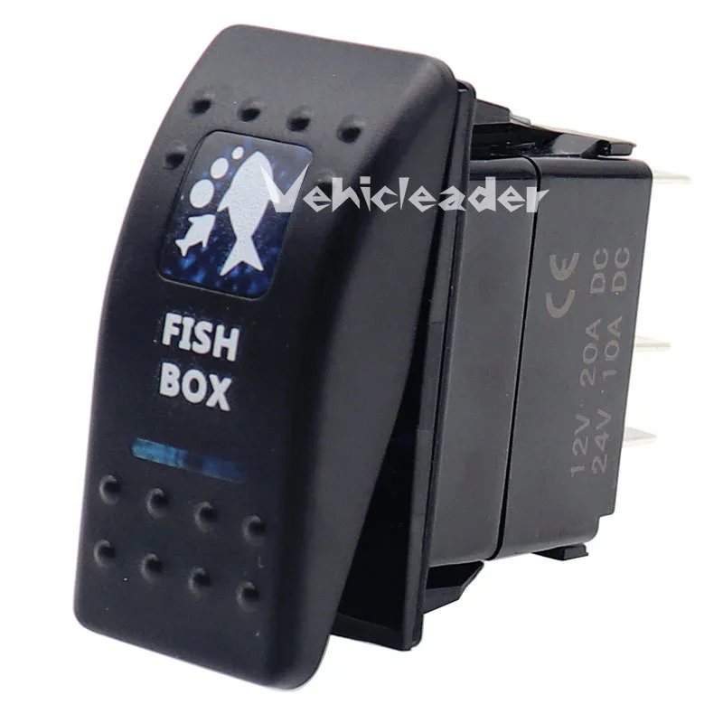 Waterproof Dual Blue LED Rocker Switch for Vehicle and Marine Use