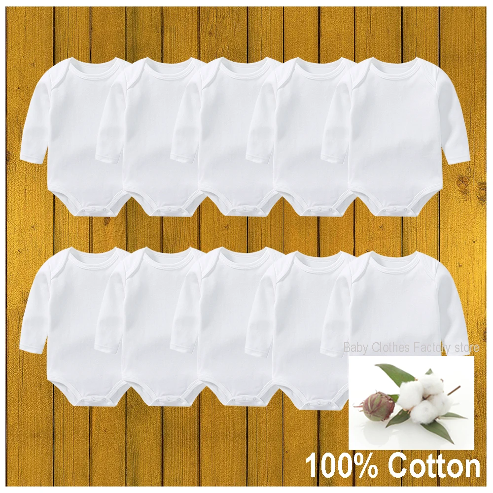 3 pcs Thick 100% Cotton Newborn Baby Bodysuits Long Sleeved Toddler Jumper Romper Onesies Growings Infantil Jumpsuit Grows Ropa