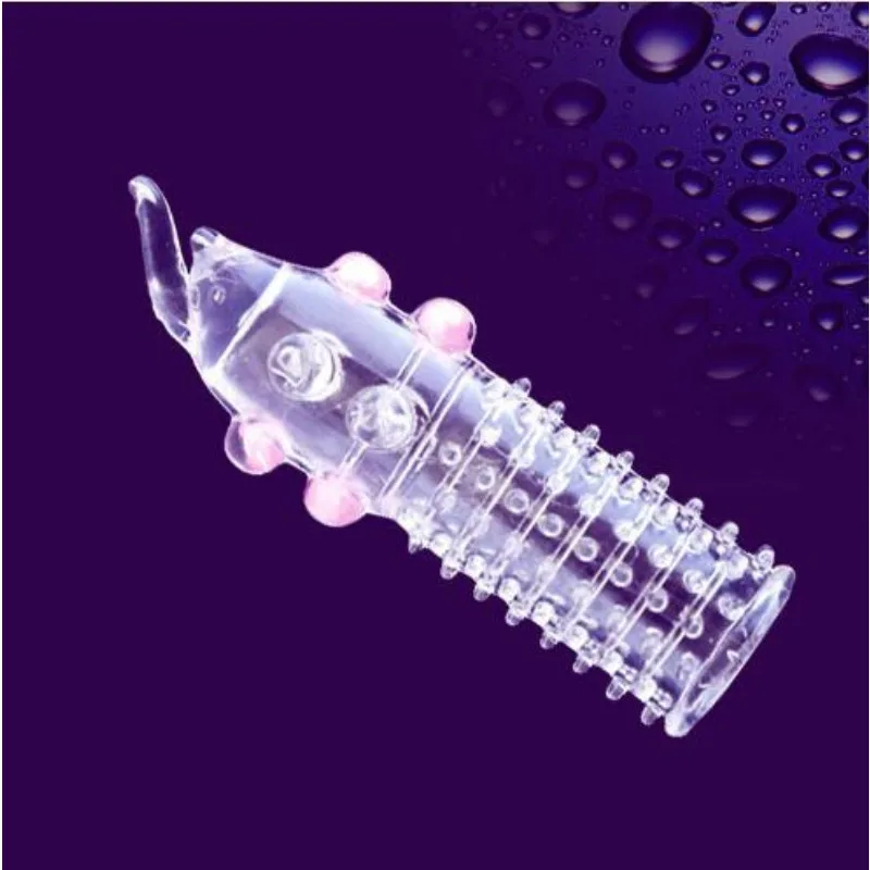 3D Large Particles Crystal Mace Penis Condoms with Spines Thick Penis Enlarger Delay Ejaculation Cock Ring for Sex Life Couples 6