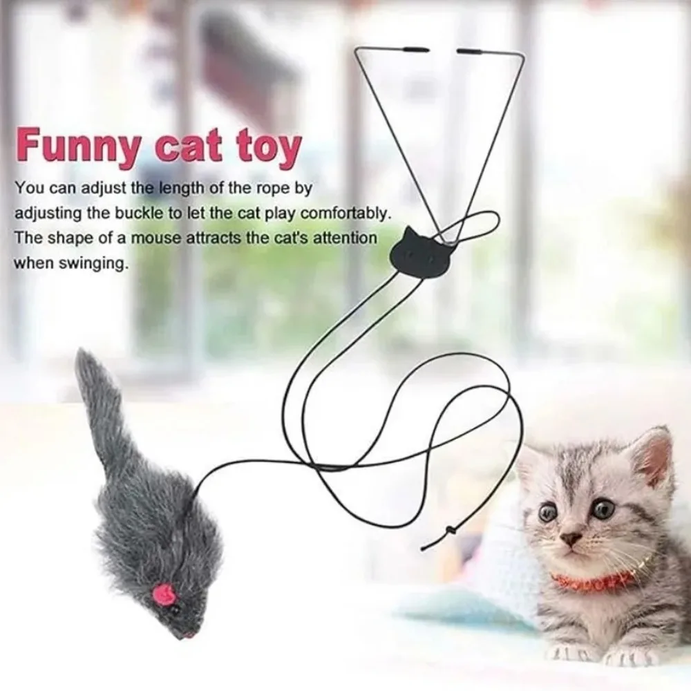 Cat Interactive Toy Simulation Mouse Hanging Door Retractable Cat Interactive Toy Scratch Rope Mouse Pet Supplies - Image 4