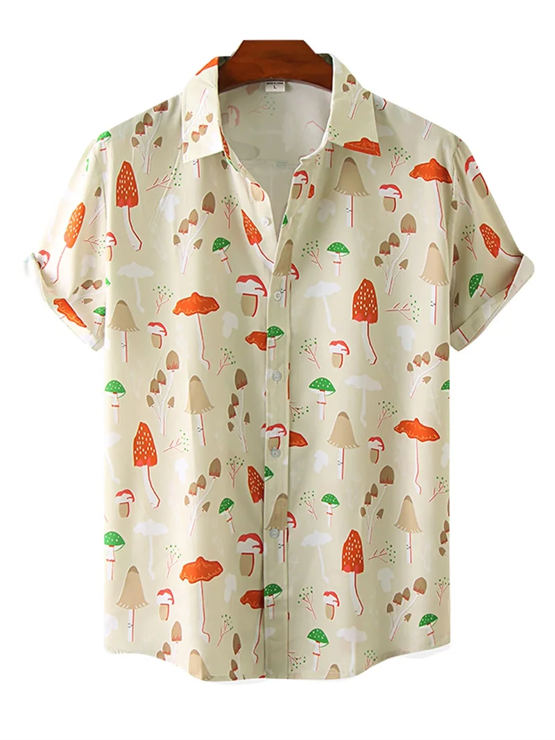 thumbnail image 1 of Nuevas camisas hawaianas para hombres y mujeres, moda de verano, camisetas de manga corta con estampado de hongos, camisetas para niños de calle Y2k, camisetas de playa Harajuku, 1 of 5