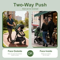 Poussette bébé luxueuse 3 en 1, portable, pliable, légère, pour nouveau-nés, convertible pour les voyages 5