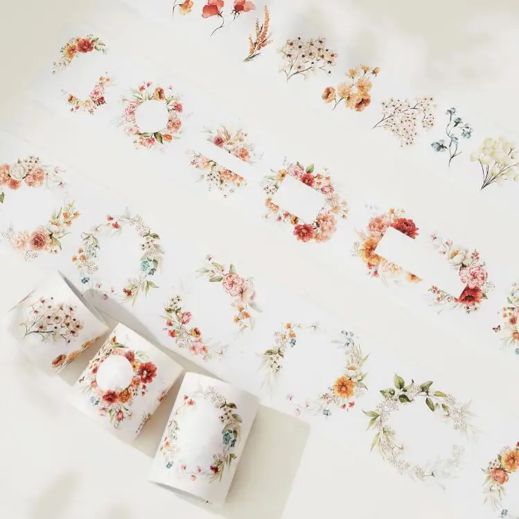 Yoofun 6.5cm x 2m Flower Washi Tape for Journaling Scrapbooking Decoration  Floral Masking Tape Diary