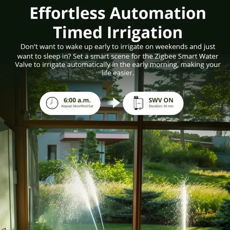 SONOFF SWV-BSP SWV-NH Zigbee Smart Water Valve IP55 Irrigation System Setting Controller Smart Home Alexa Google Home Ewelink smart thermostatic valve smart water leak sensor