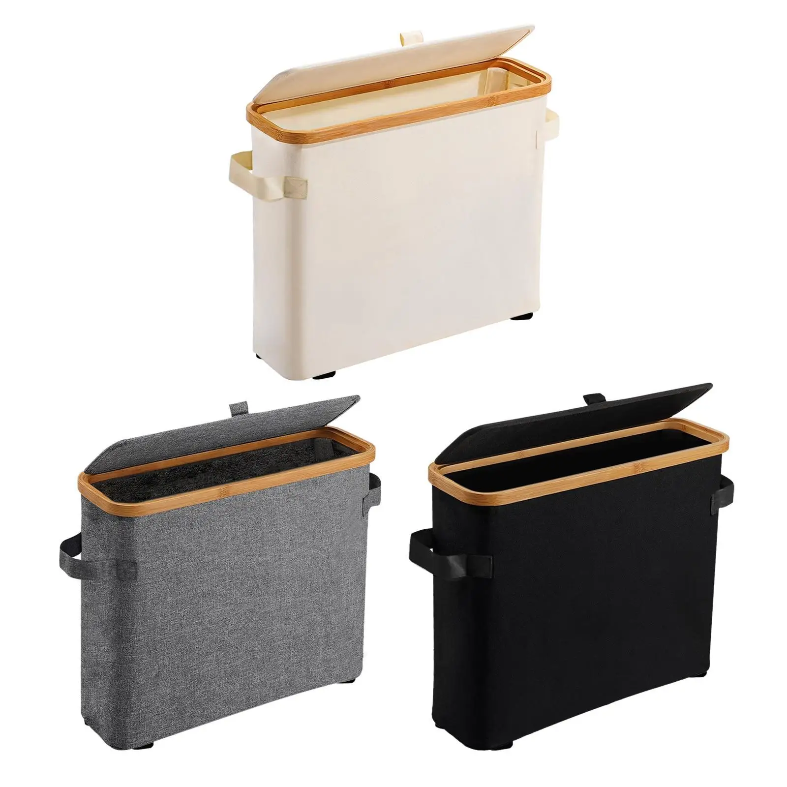 Bamboo Toilet Paper Storage with Lid Breathable Design Toilet Roll Storage Box Large Bathroom Organizer toilet paper holder bathroom organizer shelf
