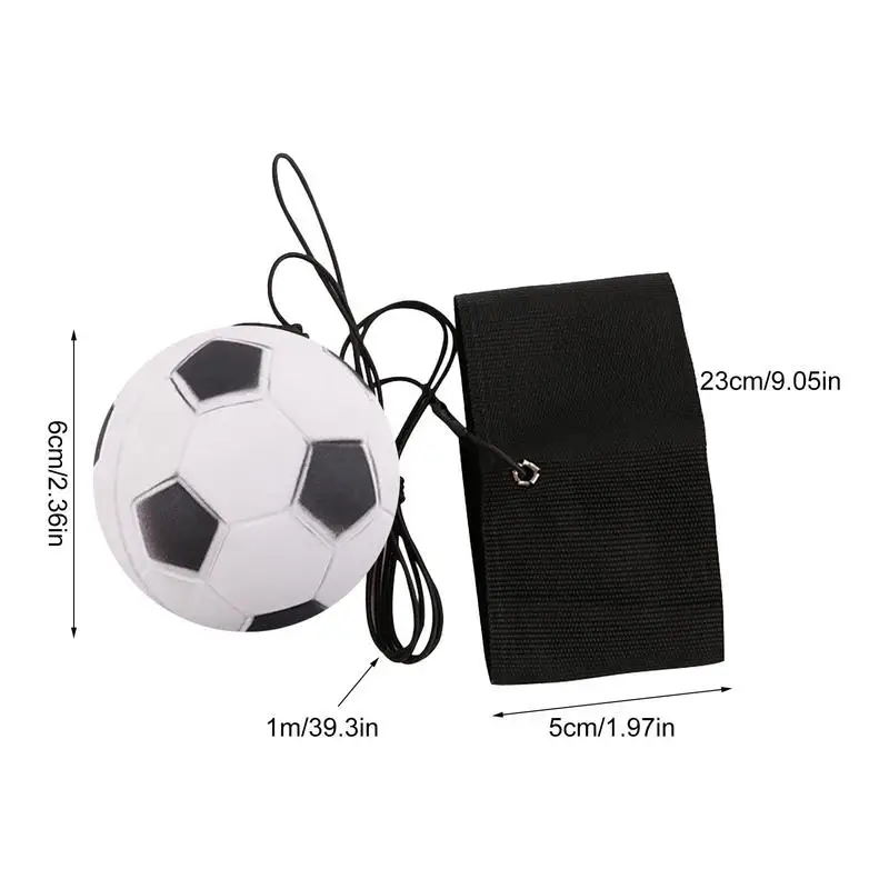Wrist Return Ball Portable High Elasticity Tear-Resistant Football Shape Bouncy Ball Wristband Toy Indoor Supply
