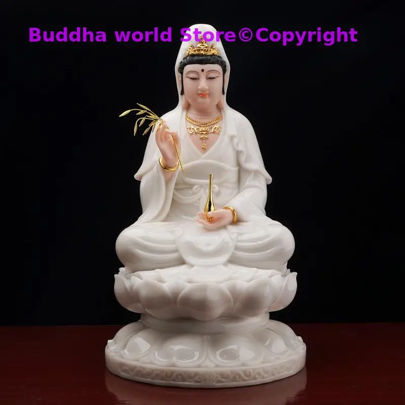

Aisa High grade jade Buddha Buddhism SUO PO SANSHENG Guanyin bodhisattva Buddha statue HOME family safe good luck protection