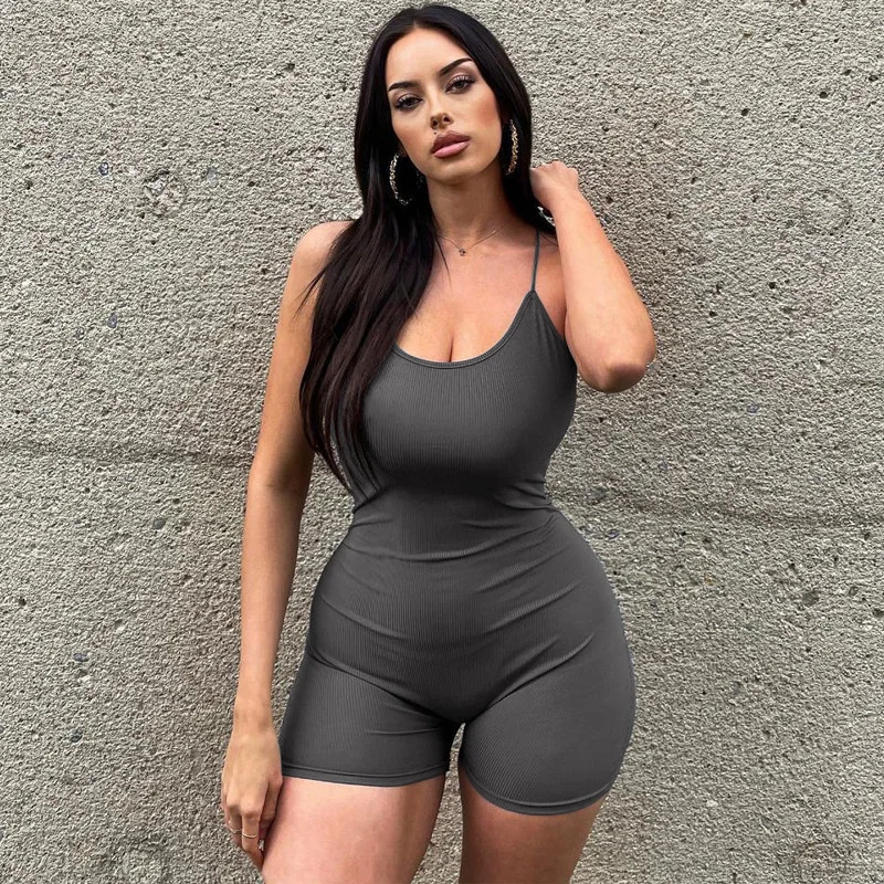 

Zabrina Solid Sexy Romper For Women Party Club Night Backless Sleeveless Slim Fit Pants Camisole One Piece Shorts Jumpsuit