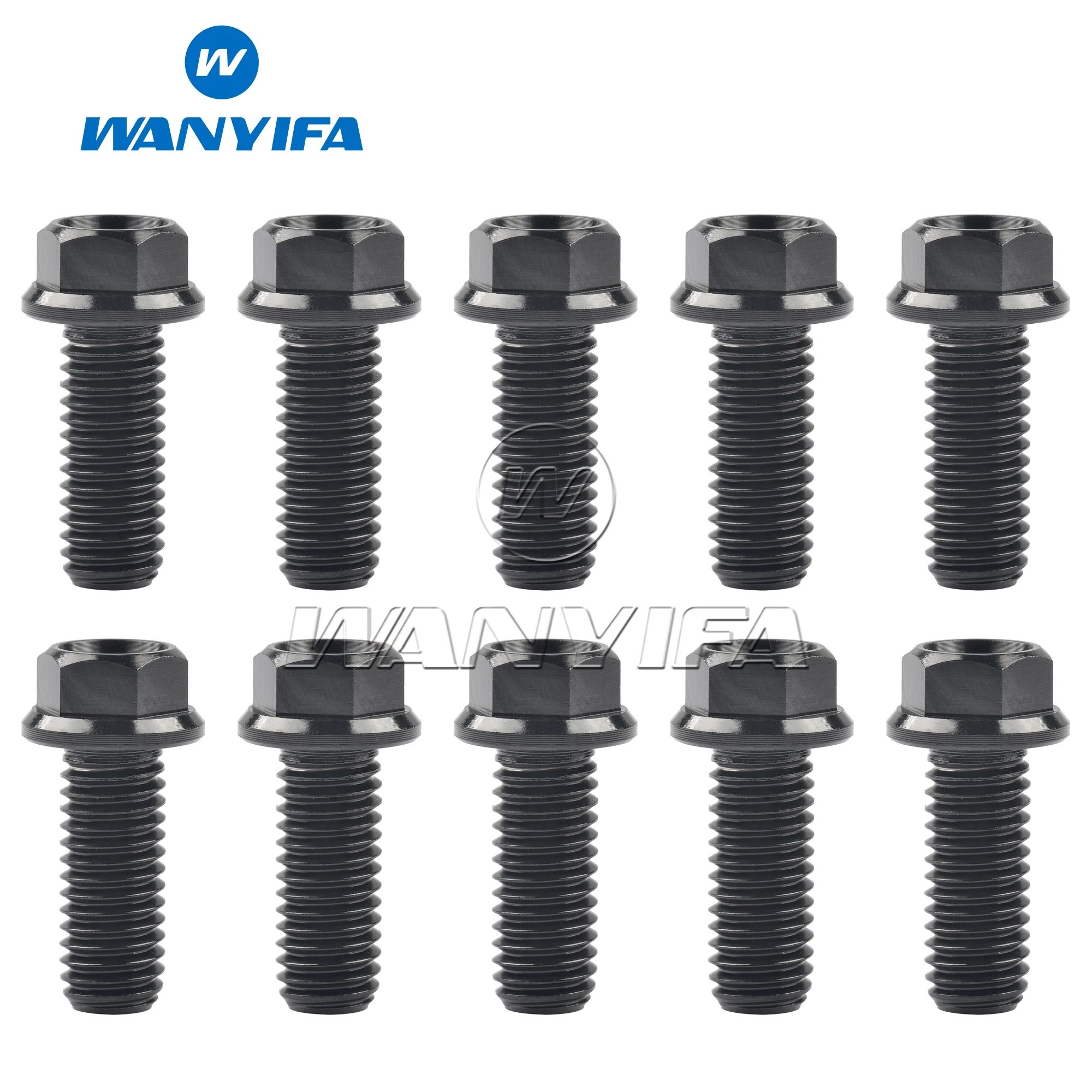 Wanyifa 4/10pcs 티타늄 플랜지 육각 소형 헤드 오토바이 볼트 M8 x15 20 25 30 35 40 45 55 60 65mm P1.25mm