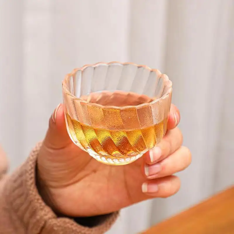Exquisite Glass Flower Tea Cup Set 6pcs/set Coffee Cups Beautiful Tea Mugs Japanese Mug Teacups Porcelain Chinese Bowl