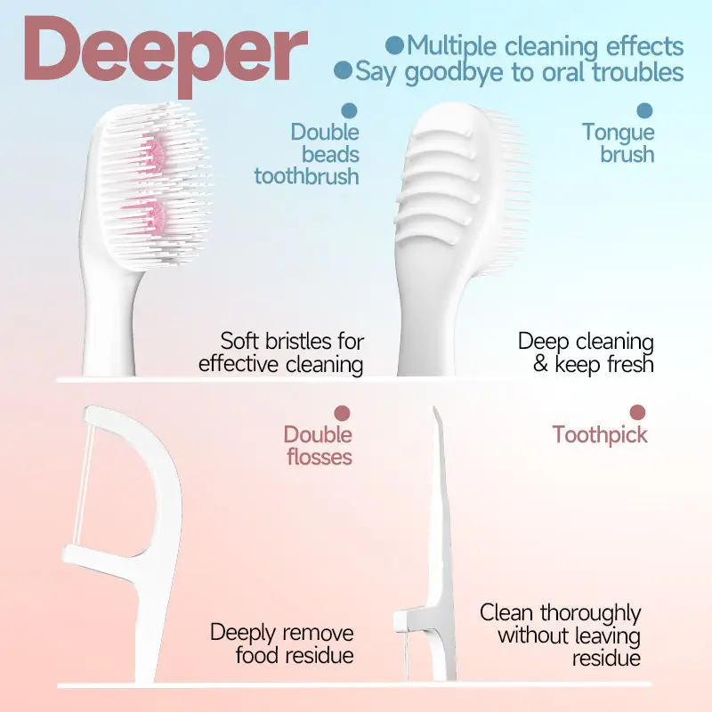 일회용 미니 칫솔 여행용 버스트 비드 휴대용 칫솔 키트 일회용 치약 향 비드 세트 포함 칫솔