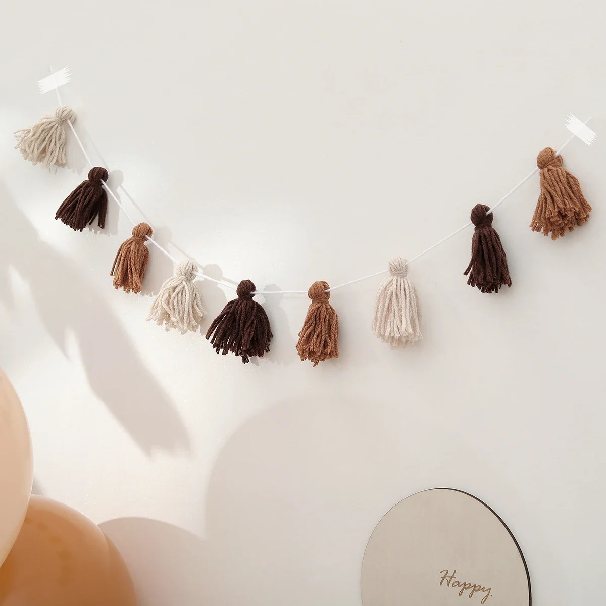 Tassel Children's Room Tent Decoration Woolen Spike Pull Flower Holiday Party Decoration Banner Party Decoration