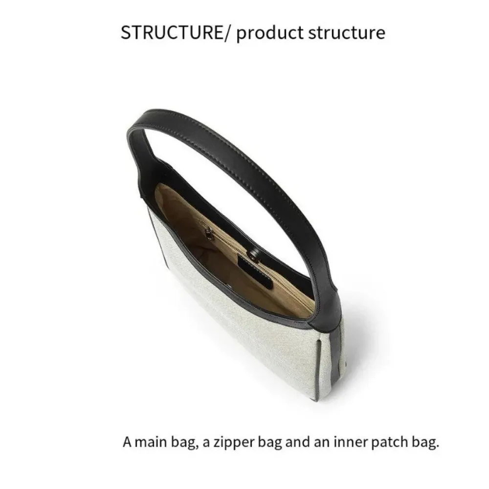 New retro canvas leather tote bag large capacity Women's bag handbag commuting simple Versatile one-shoulder underarm bags