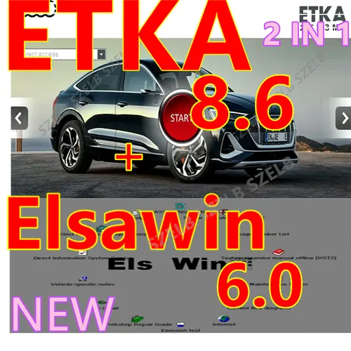 Newest ETKA 8.6+ Elsawin 6.0 Auto Repair Etka 8.6 Software Group Vehicles Electronic Parts Catalog For V/W+AU//DI+SE//AT+SKO//DA
