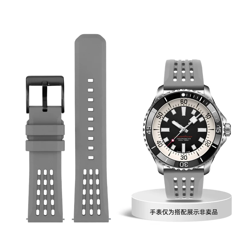 Premium Quick Release Fluorine Rubber Watch Strap with Porous Design