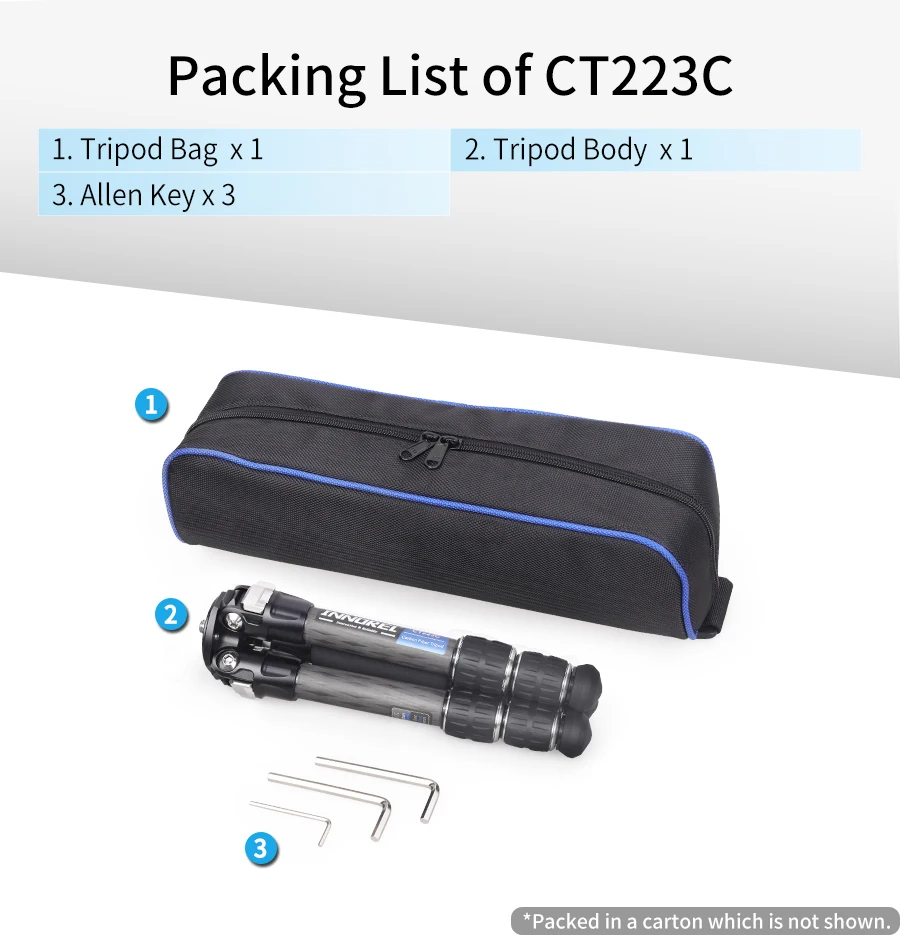 Load 10kg CT223C Mini Tabletop Tripod 10-Layer Carbon Fiber Compact Desktop Trip