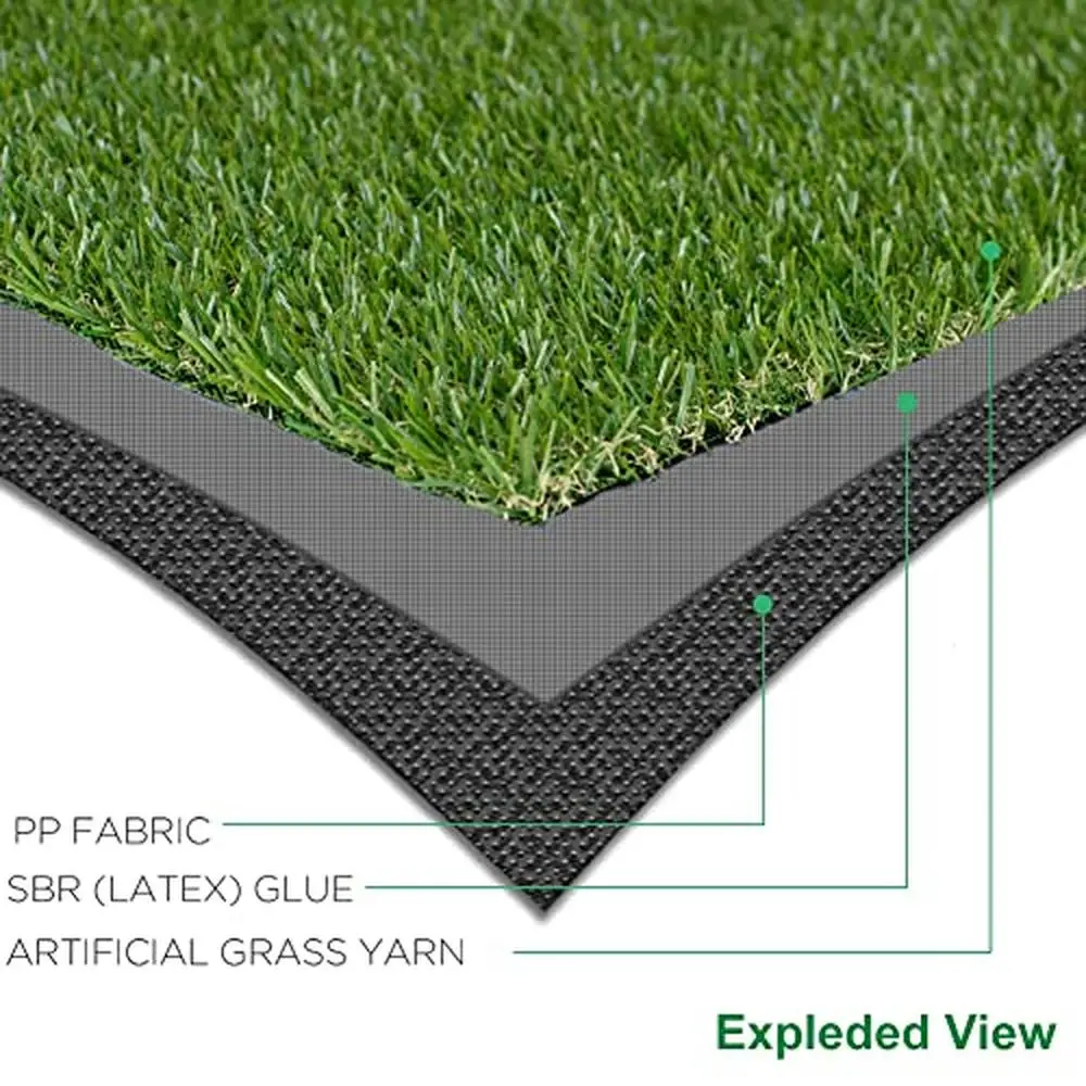 Artificial Grass Turf 6FT x 10FT 0.8" Thick Realistic Synthetic Mat Soft Astroturf Outdoor Pet Garden Child Safe 4-Tone Color