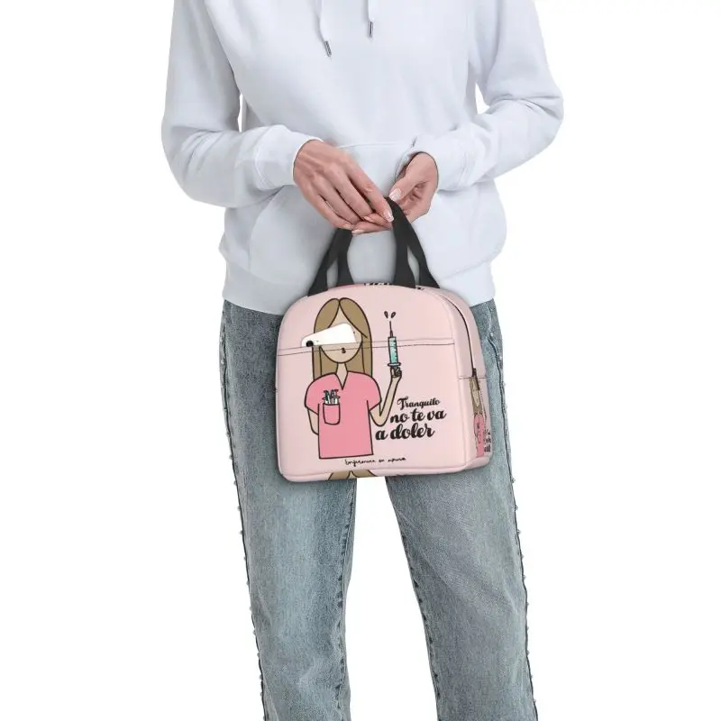 Enfermera En Apuros Doctor Nurse Lunch Bag Women Portable Cooler Thermal Insulated Lunch Box Picnic Storage Food Bento Box 6