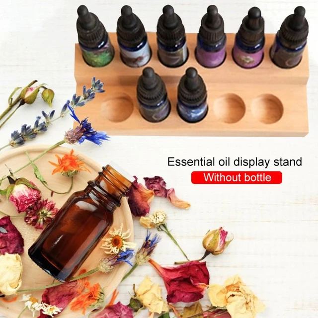 Natural Wood Essential Oil Display Stands Holder Rack Storage Organizer For  30 Slots 5-15ml Bottles