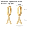 Initial earrings women Golden Color Letter Drop Hoop Earrings for Women French Glossy Initial Hoop Earrings Jewelry wholesale 2