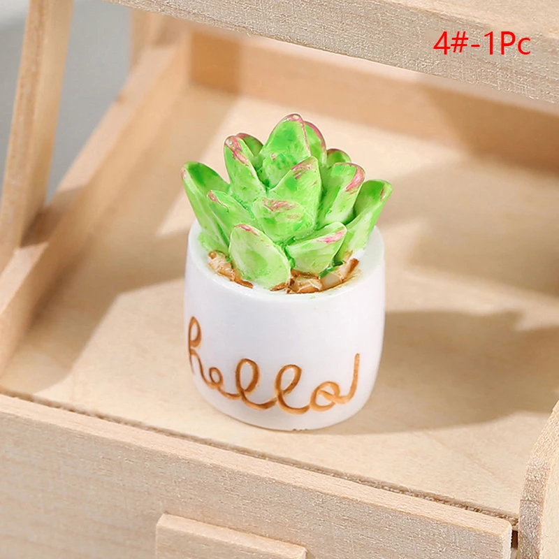 Miniature Flower Vase Simulation with Potted Plant Ornament