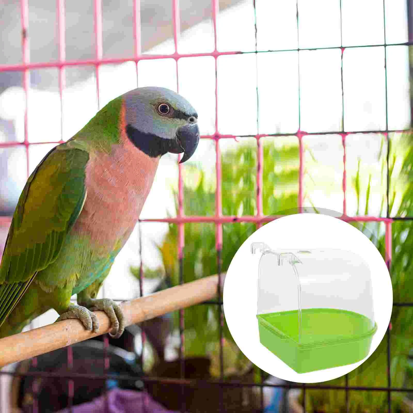 

Shower Box Bird Bath Tub Plastic Containers Cage Hanging Tube Abs Small Bathtub