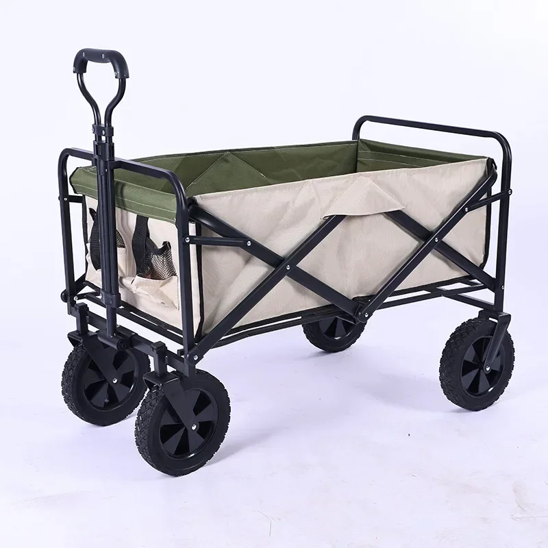 

Camping Campsite Trailer Folding Trolley Adjustable Fishing Pull Goods 5 Inch 8 Inch Wheel Outdoor Car Camping Gear
