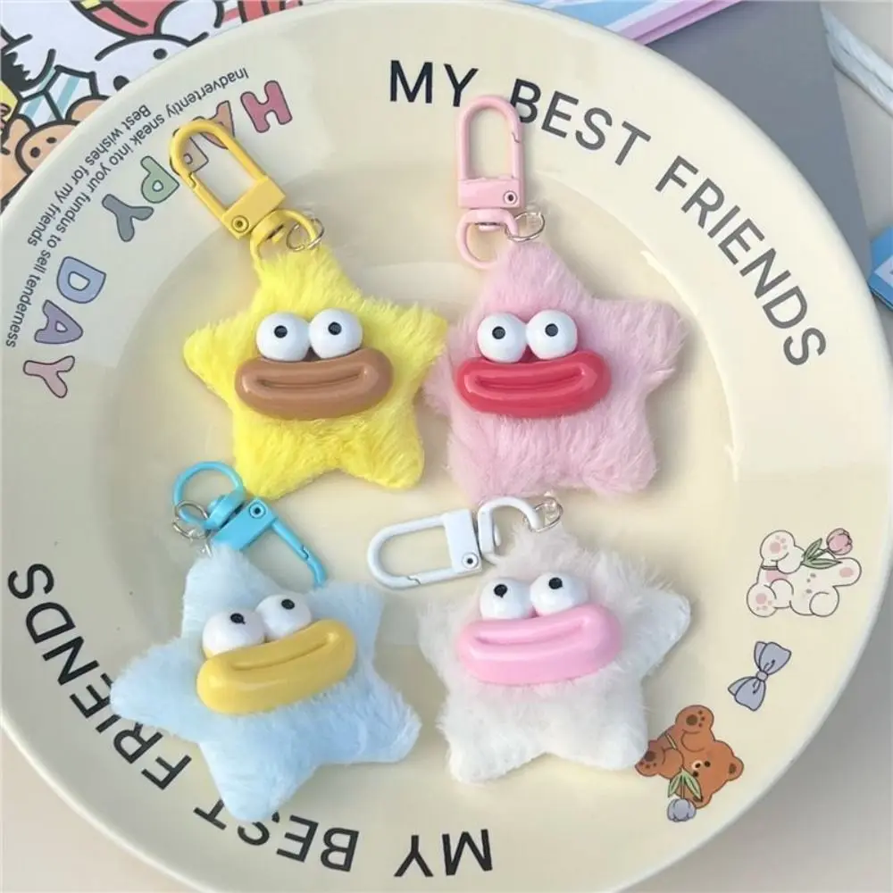 Peluche Portachiavi Stella Divertente Peluche Farcito Mini Bocca Di Salsiccia Portachiavi Bocca Grande Kawaii Stella Ciondolo Peluche Accessorio Appes