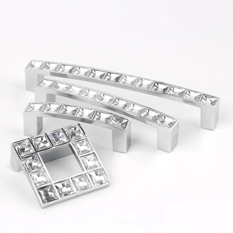Kitchen Handles Transparent Acrylic Handle Drawer Knob Furniture Pulls Cabinet Hole Pitch 32/64/96/128mm furniture handles kitchen door handles